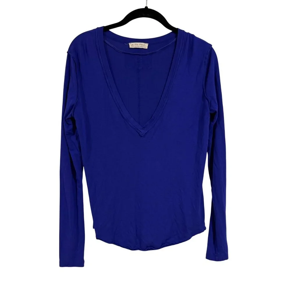 Free People Moon Dance Long Sleeve Top‎ Ultra Violet Size XS